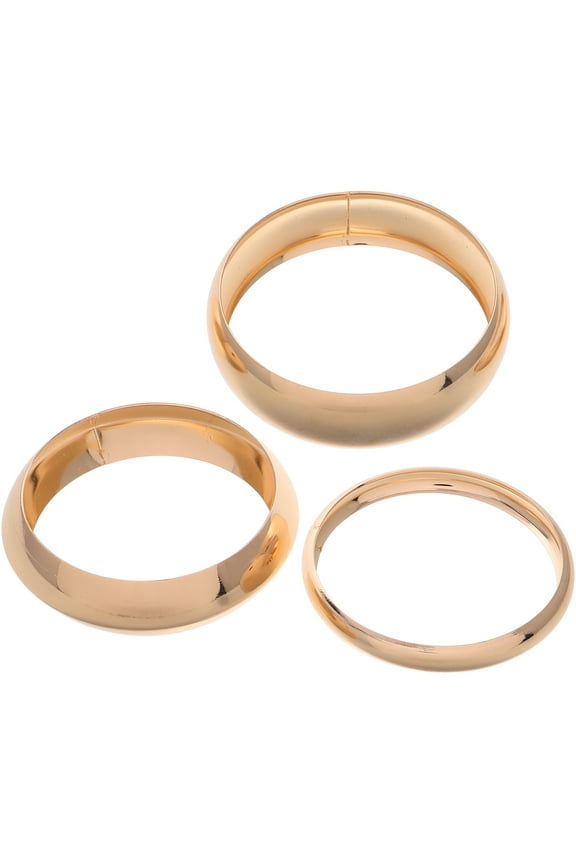 Worgeous 3 Pcs Round Covers The Wire Plain Hoop Bracelet 8.30X8.30X2.30CM Golden