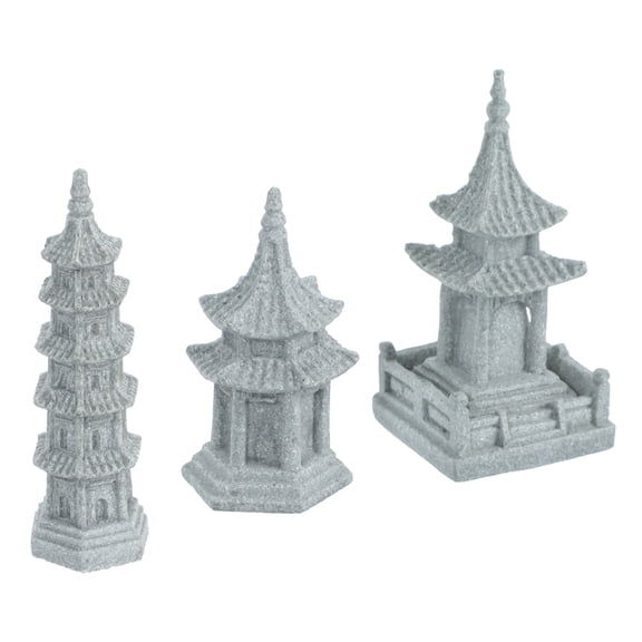 Worgeous 3 Pcs Simulation Landscape Furnishing Articles Garden Wall Decorations Ornament Grey