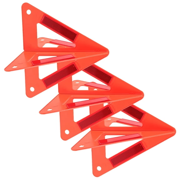 Worgeous 3 Pcs Traffic Warning Triangle 25.60X25.60X22.50CM Red