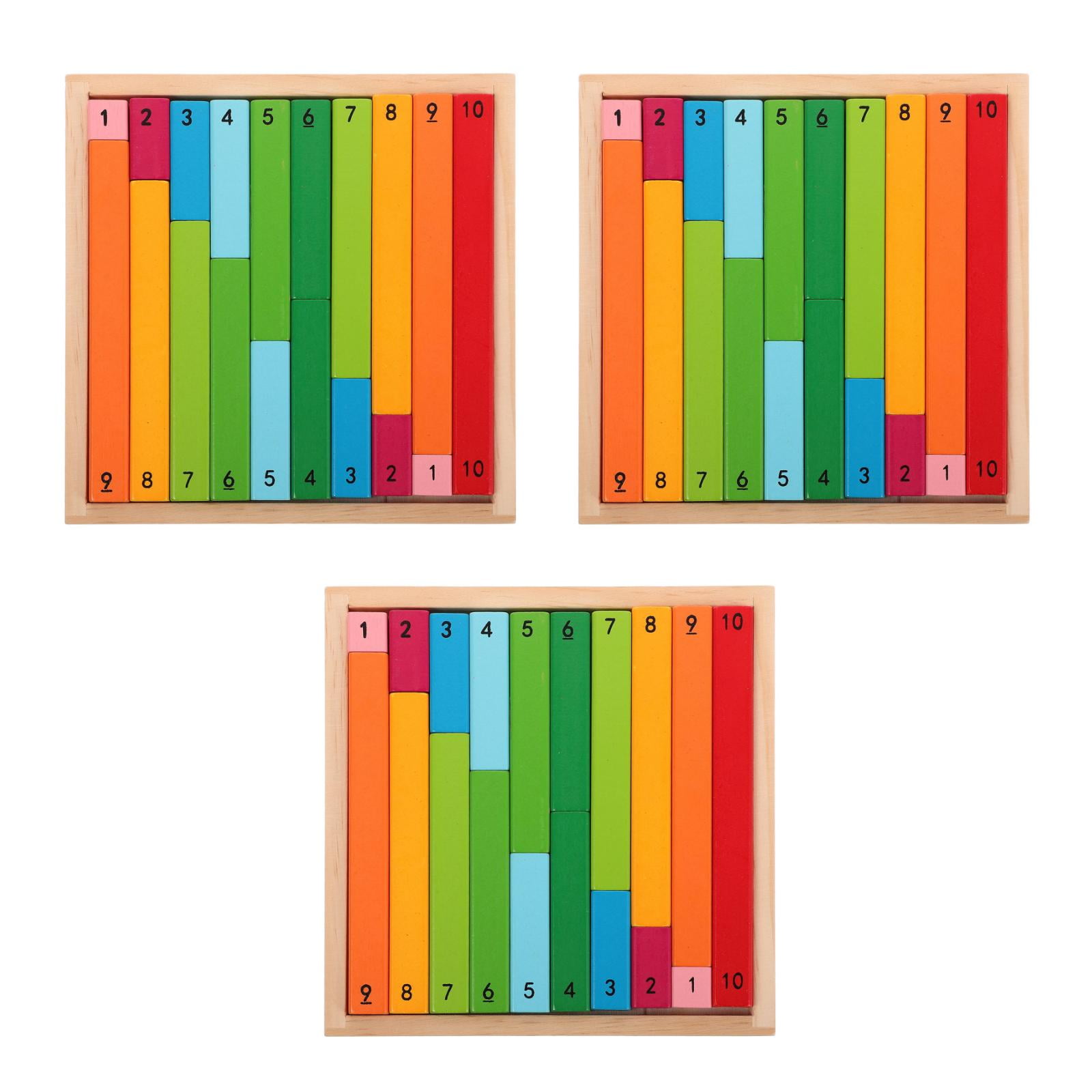 Worgeous 3 Sets Montessori Math Tools Wooden Counting Rods Math Skills ...