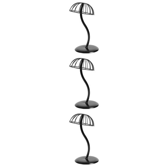 Worgeous 3 pcs Creative Hat Storage Rack Hat Showing Stand Mall Display Holder (Black)