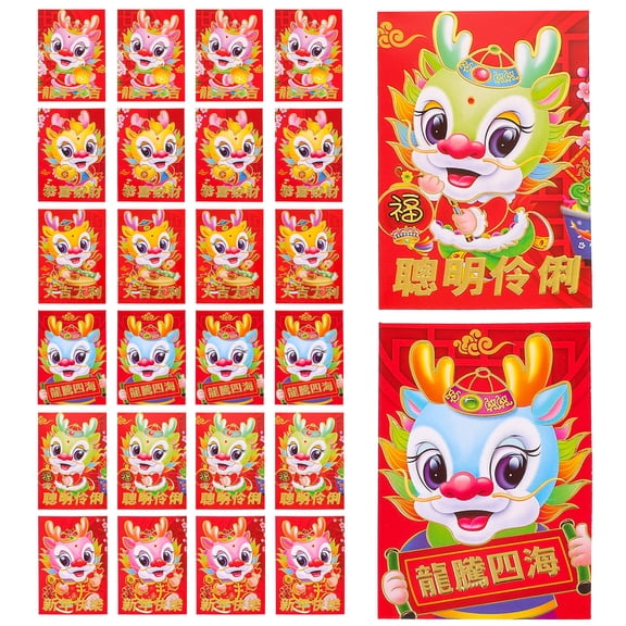 Worgeous  30 Pcs Packet Creative Red Money Envelopes for Cash Bag The Gift