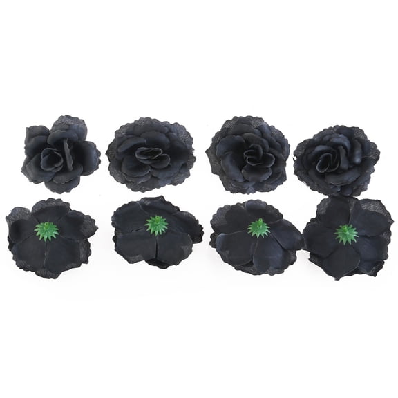 COSMOBETTY 30Pcs Black Artificial Rose Flowers Decorative Silk for Wedding and Holiday Decor