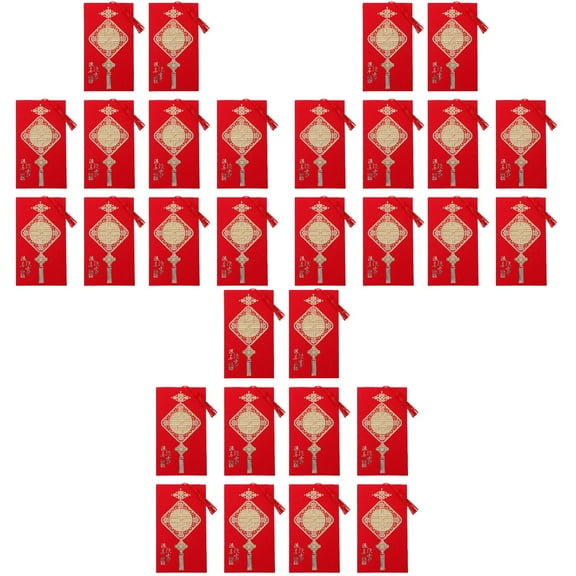 Worgeous 30 pcs Chinese Style Wedding Invitations Cards with Envelopes Traditional Xi Red Invitation Pocket Gifts Cards for Bridal Shower Engagement Anniversary