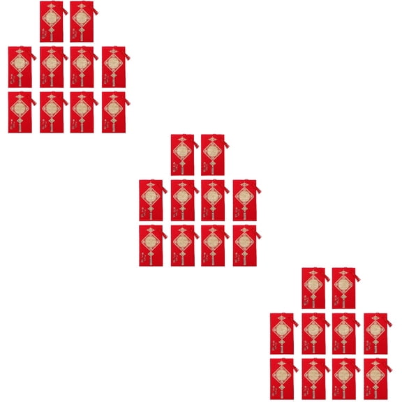 HOOWIFFY Red Chinese Style Wedding Invitations with Tassel and Inner Sheet, Elegant Traditional Design for Weddings