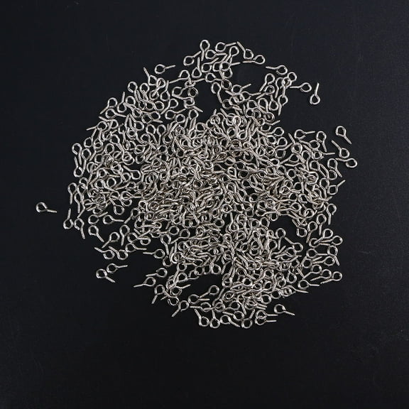Worgeous  300 Pcs Stainless Sheep Eye Screws DIY Craft Supplies
