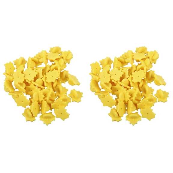 ROMANSENTIAL Locking Pin Backs Plastic Yellow for DIY Crafts and Jewelry 300Pcs