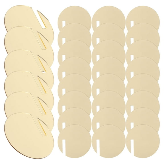 Worgeous 30Pcs Party Drink Markers Golden Acrylic for Beverage Identification and Simple Design
