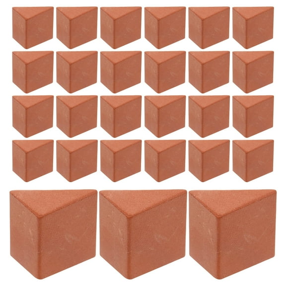 30 Pieces Miniature Bricks High Realism Pottery Clay Dark Red for Decoration Small Brick Set