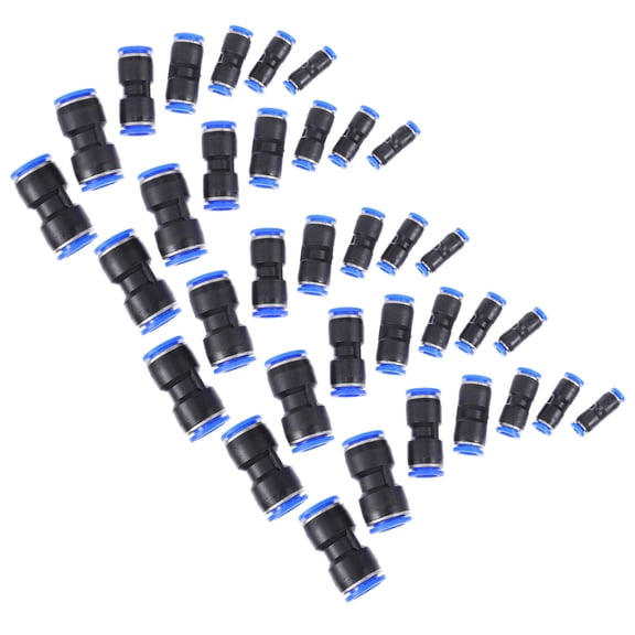 COSMOBETTY 35Pcs Plastic Pneumatic Connectors Quick Connection for Air Hose Fittings Black 2.2x1x1in