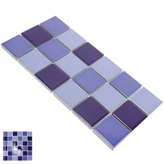 Worgeous 36 Pcs Wall Tile Pool Accessories and Backsplash Decoration Blue