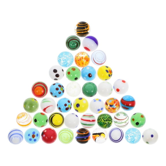 Worgeous 38pcs Glass Marbles Colored Marbles for Vase Fillers Smooth Marbles Games Marbles Bulk