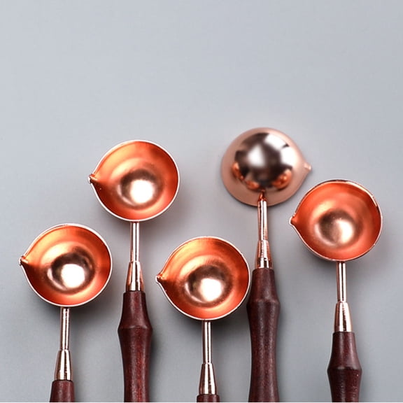 Sealing Wax Spoon Set with Stainless Steel and Wooden Handle Spoons for Envelopes Invitations Gifts 3PCS