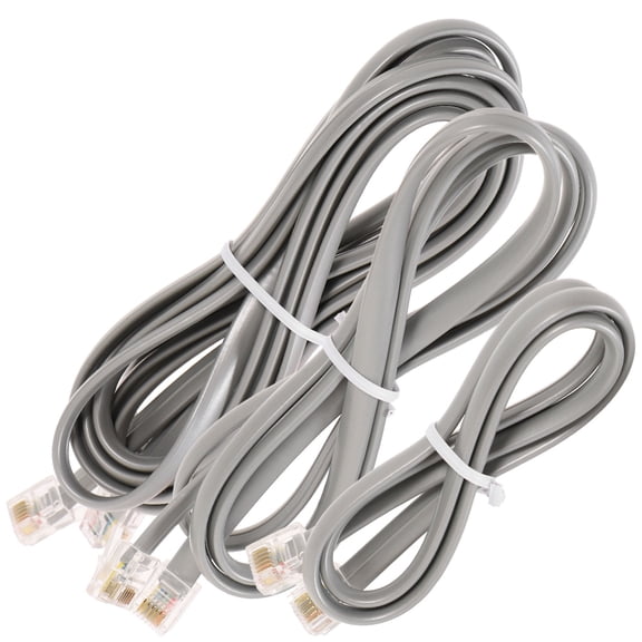 Worgeous 3Pcs Grey Telephone Cords for Landline with Flat Shape 39.4in