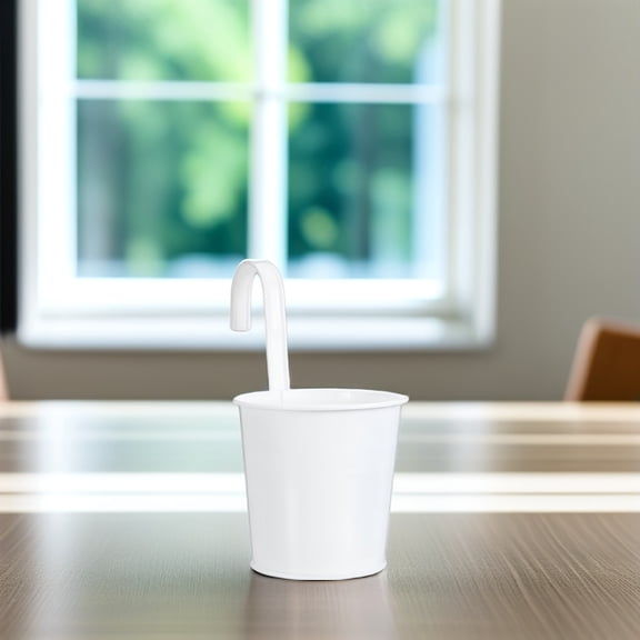 Worgeous Metal Hanging Planter Buckets Storage Bucket 3Pcs White Iron