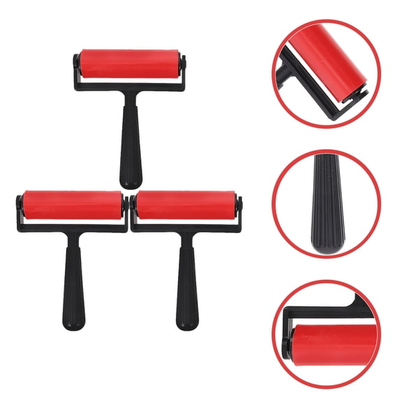 Worgeous 3Pcs Printing Rollers Printmaking Rollers Diamonds Drawing Tools Portable Plastic Rollers