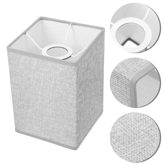 Worgeous Replacement Lamp Shade Square Lampshade Linen Grey 3Pcs