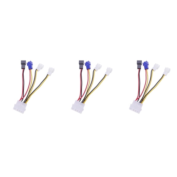 Worgeous 3pcs 4 Pin to 3 Pin PC Computer CPU Fan Connector Cooling Reduce Resistor Noise Extension Cable Deceleration Line Cord Wire for PC Fan
