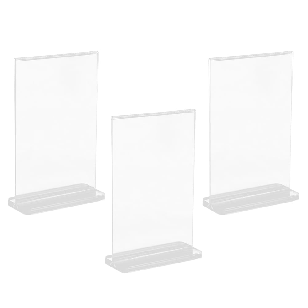 Worgeous 3pcs Acrylic Table Sign Holder Clear Plastic Double Sided ...