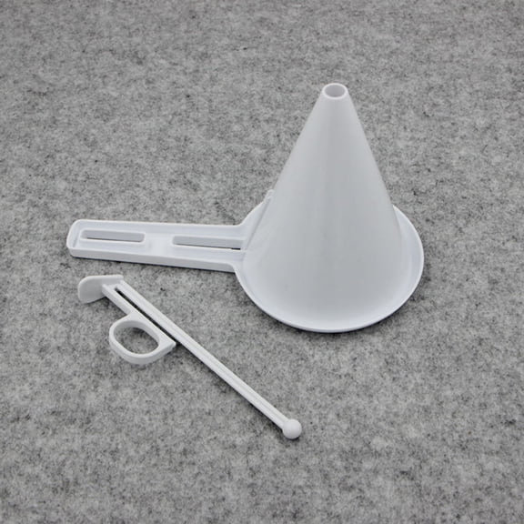 Worgeous 3-Piece Cream Icing Funnel Set with Hand Cup Dispenser and Tapered Mouth for Easy Pouring at Home, White