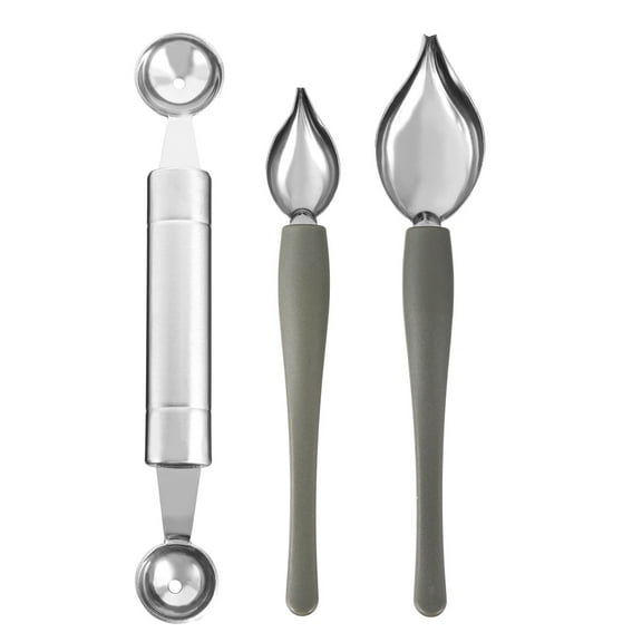 RENACLIPY Culinary Sauce Painting Spoon Silver for Baking and Coffee Art 3Pcs