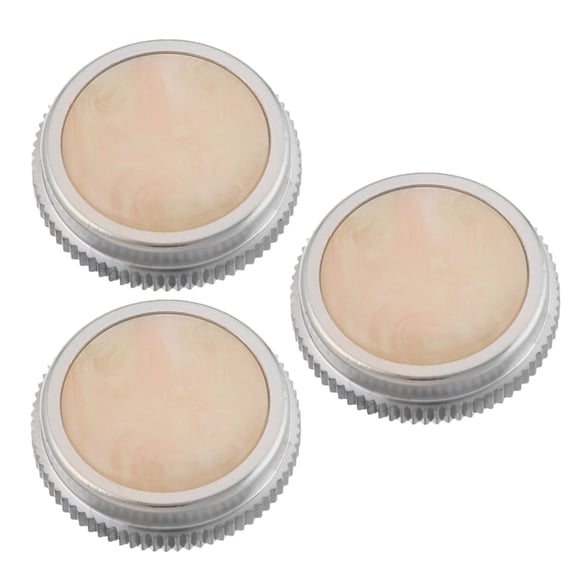 Durable Trumpet Button Base with Shell Inlay for Replacement Use Beige Set of 3 Pieces