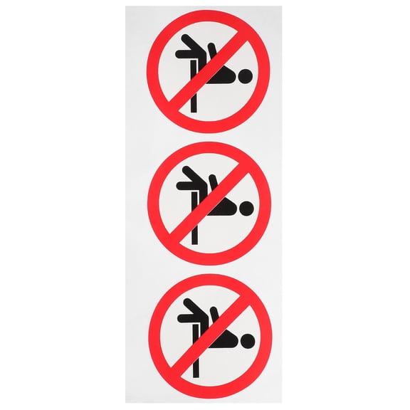 Worgeous Warning Safety Stickers for Prohibiting Sitting or Lying Down Bright Red Color 3 Pieces