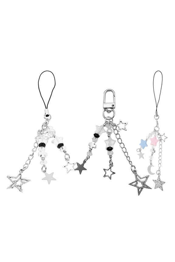 3pcs Fashionable Star Phone Chain Phone Charm Keychain Versatile Pendant For Bags And Electronic Devices For Daily Use And Travel