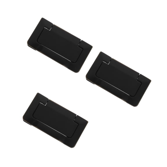 Worgeous 3pcs Finger Flush Pull Handle Recessed Type Furniture Wardrobe Drawer Pull Handle Flat Black Cabinet Flush Rectangle