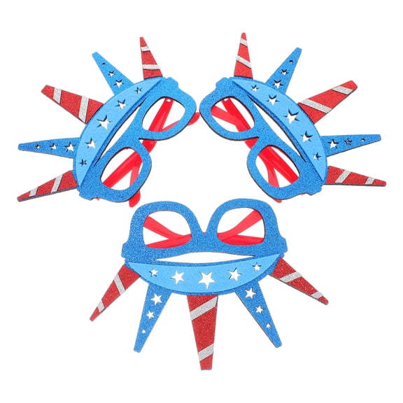 Worgeous 3pcs Independence Day Glasses Usa Themed Accessories Funny Sunglasses For Patriotic Party Comfortable Patriotic Sunglasses For July 4th Celebrations