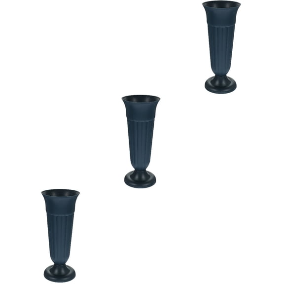 Worgeous 3pcs Memorial Cemetery Vase Flower Pot Cemetery Vase Flower Container Holder Urn Planter
