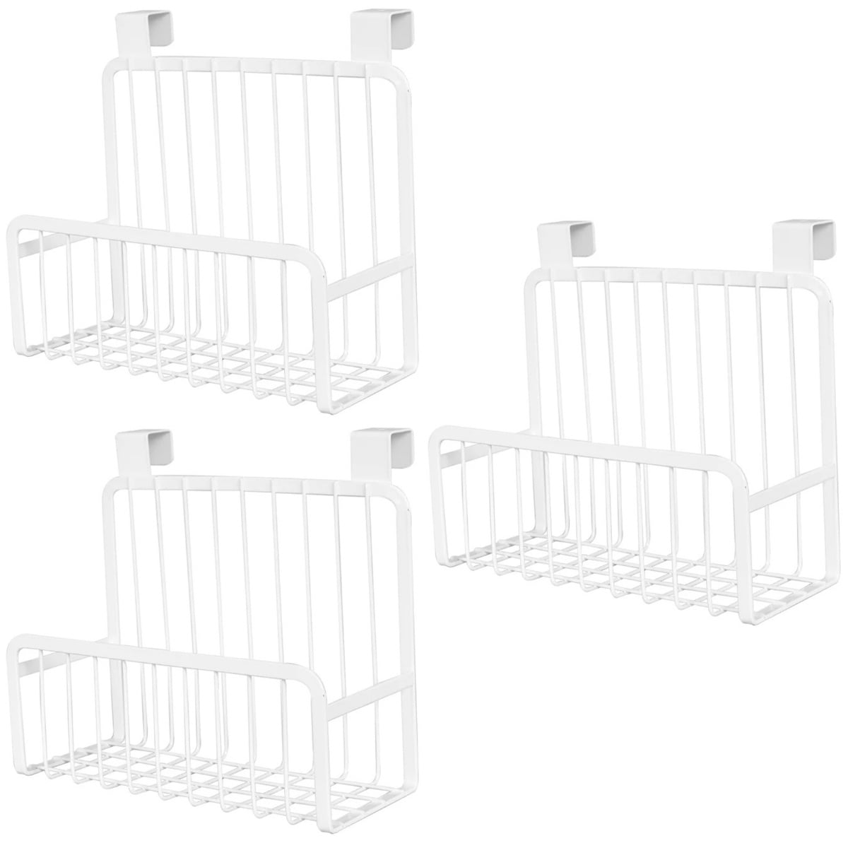 Worgeous 3pcs Over the Cabinet Door Basket Hanging Kitchen Storage Bathroom Organizer Holder Nail-free Hanging Storage Rack for Condiments