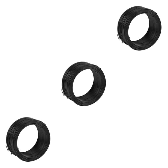 WEUVEB Black PVC Coated Binding Iron Wire 3 Pieces for Home, Garden, and Outdoor Use and Flexible
