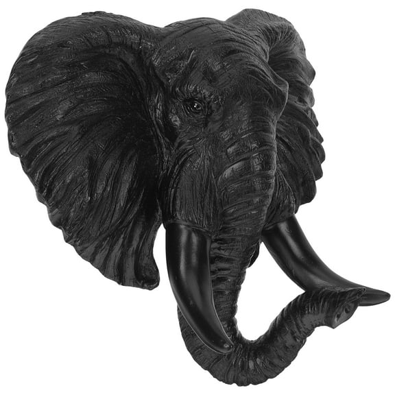 HOOWIFFY Lifelike Resin Elephant Head Sculpture for Room and Gallery 3Pcs