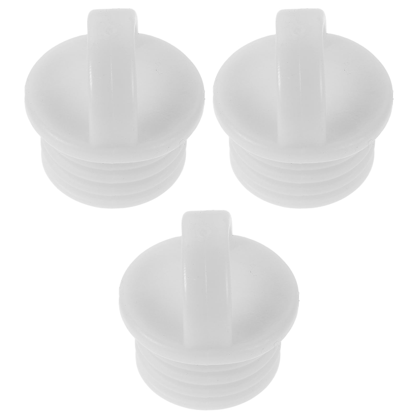 Worgeous 3pcs Silicone Mop Bucket Sealing Water Stopper With Pull Ring To Rotate Rubber Small Plug Sealing Stopper Diameter 24mm Outlet Stopper Replacement Outlet Plug White
