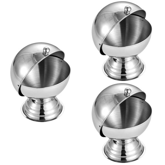 Worgeous 3pcs Sugar Cube Container with Roll Top Stainless Steel Candy Holder Household Condiment Container with Lid