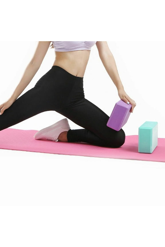3-Piece High Density EVA Yoga Bricks Set for Women, Yoga Training Blocks, Exercise Support Tools, Random Colors Included