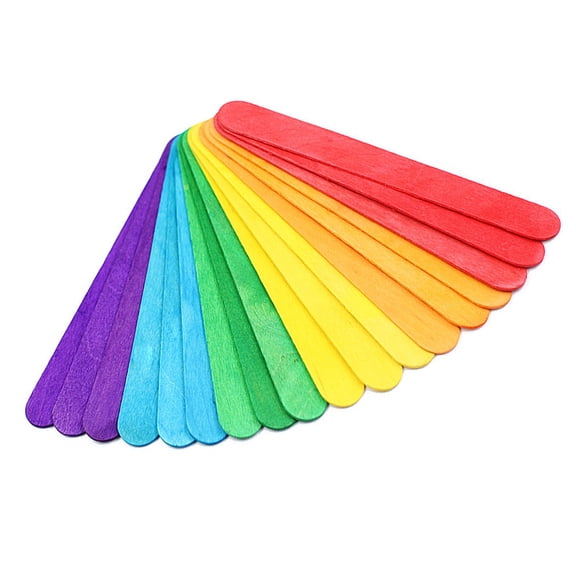 Worgeous Colored Craft Sticks for Kids Playing Smooth and Safe DIY Wood Sticks Assorted Colors 15x18x2mm
