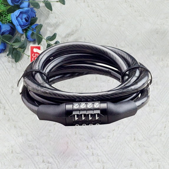 CIMAXIC Bike Cable Lock Bike Lock PVC Black For Motorcyclists Outdoor 1Pcs