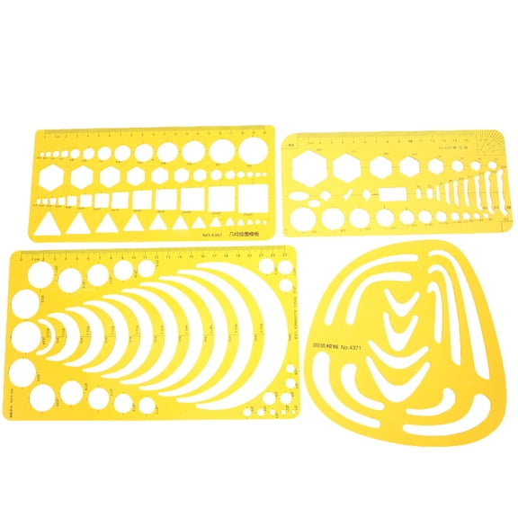 Worgeous  4 PCS Circle Templates for Drafting Geometric Curve Rulers Student