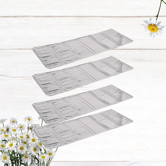 Worgeous 4 PCS Oil Baffle Heat-insulation Aluminum Foil Board 84*32.5cm Silver