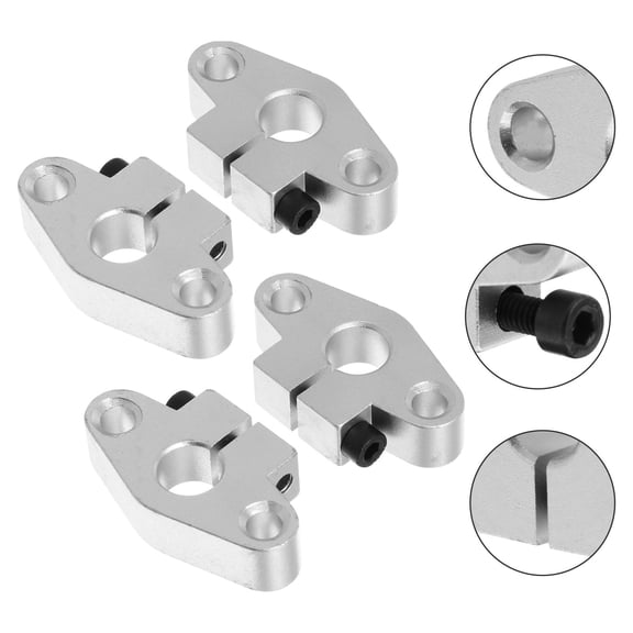 Worgeous 4 Pcs Aluminum Alloy Linear Clamping Rod Rail Guide Shaft Support