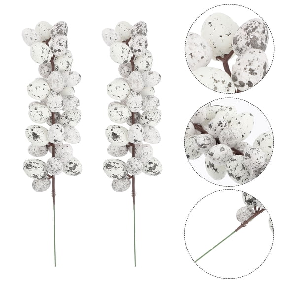 Worgeous 4 Pcs Artificial Branch Easter Egg Tree 22x5.5cm White