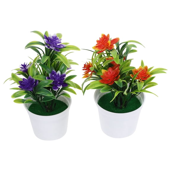 Worgeous 4 Pcs Artificial Lily Pads Potted Plant Figurines Bonsai Models
