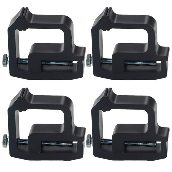 Worgeous  4 Pcs Canopy Clamps for Truck Ladder Rack Camper Shell Black
