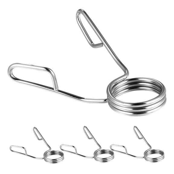 Worgeous Spring Barbell Collars Silver 4Pcs 12.0x11.0x3.0In Stainless Steel