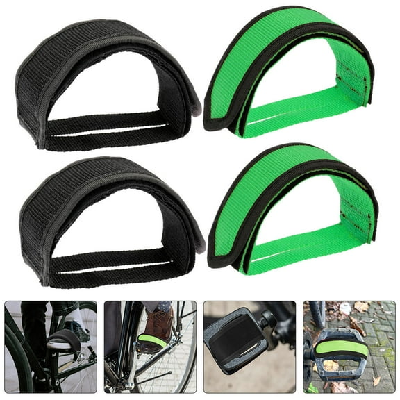 Worgeous 4 Pcs Exercise Bike Pedals Dual Function Toe Cages Belt Fitness