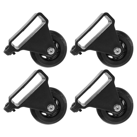 HOOWIFFY 4Pcs Folding Ladder Wheel Kit Aluminum Alloy Telescoping Ladder Casters Black