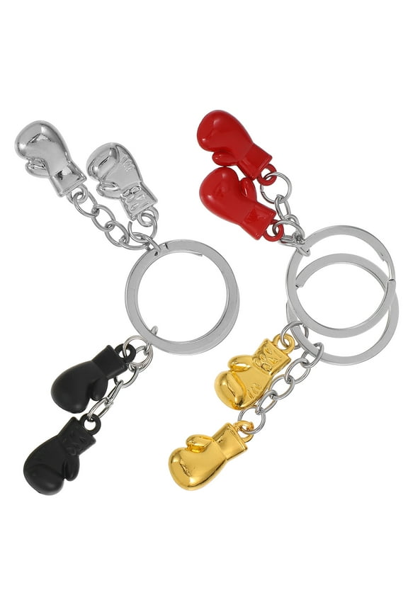 4 Pcs Mini Boxing Gloves Keychains 3D Boxing Keyring Mini Punching Gloves Pendant Sport Key Chains For Bag Purse Car Backpack