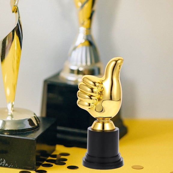 Worgeous 4 Pcs Plastic Trophy Gold Awards Trophies Work Staff Golden